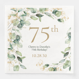 75. Geburtstag Eukalyptus Serviette