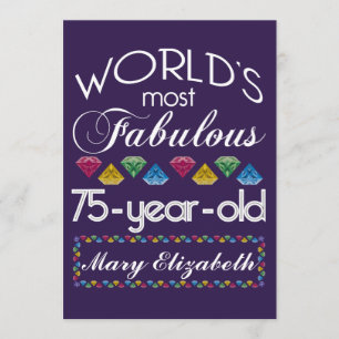 75. Geburtstag Fantastischste Lila Edelsteine Einladung