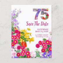 75. Geburtstag floral modern Save the Date