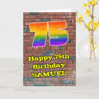 75. Geburtstag: Fun Graffiti-Inspiriert Regenbogen