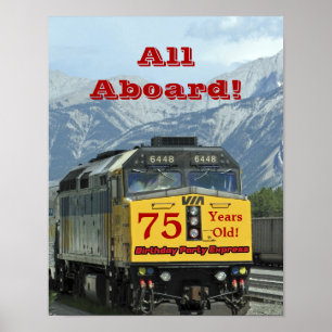 75. Geburtstag Gelber Zug 11x14 Matt Poster