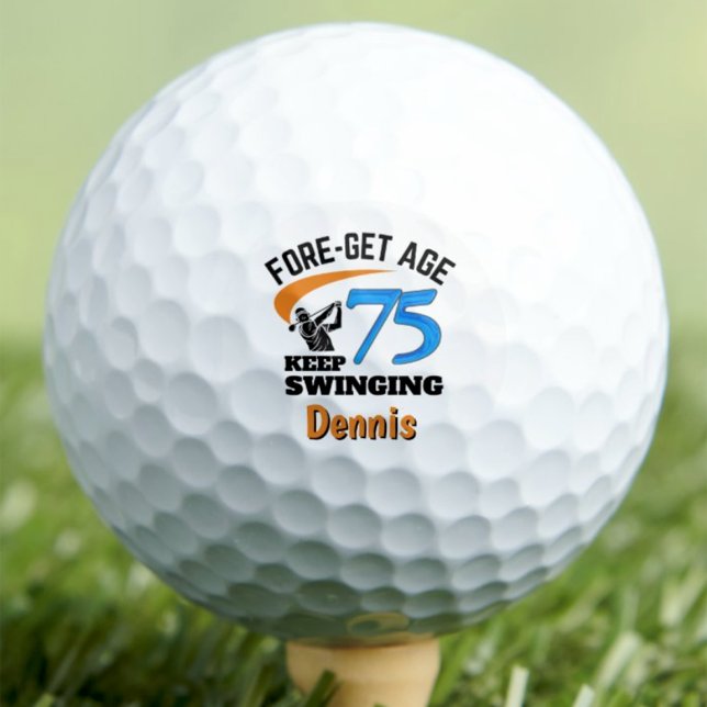 75. Geburtstag Golf Balls 75 Jahre Funny Gift Blau Golfball (Von Creator hochgeladen)