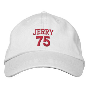 75 Geburtstag Individuelle Name Rote Stickerei V16 Bestickte Baseballkappe