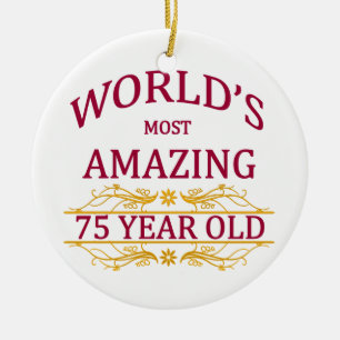 75. Geburtstag Keramik Ornament