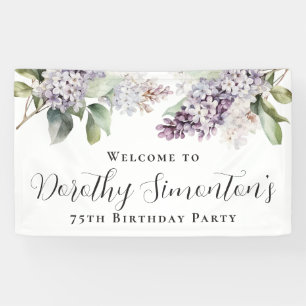 75. Geburtstag Lila Lilac Frühjahr Blume Willkomme Banner