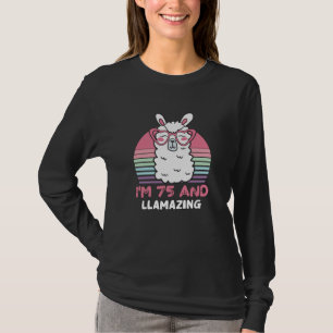 75. Geburtstag Llamazing Llama 75 Jahre alt Geburt T-Shirt