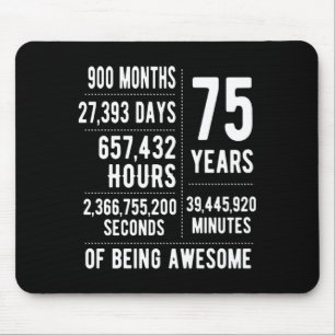 75. Geburtstag Männer Frauen Lustig 75 Jahre Alt  Mousepad