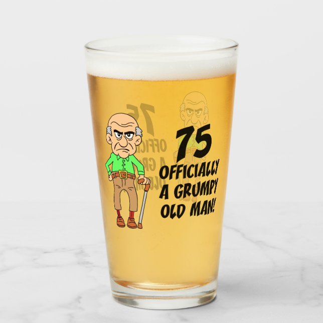75. Geburtstag Offiziell grauenhafter Altmannglas Glas (Vorne (Gefüllt))