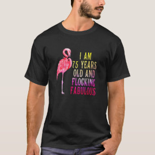 75. Geburtstag Pink Aquarell Flamingo 75 Jahr T-Shirt