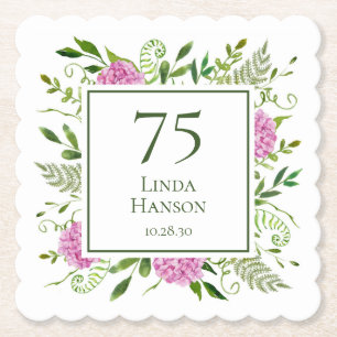 75. Geburtstag Pink Hydrangeas Untersetzer