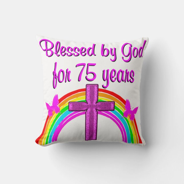 75. GEBURTSTAG PRAYER PERSONALISIERTES DESIGN KISSEN (Vorderseite)