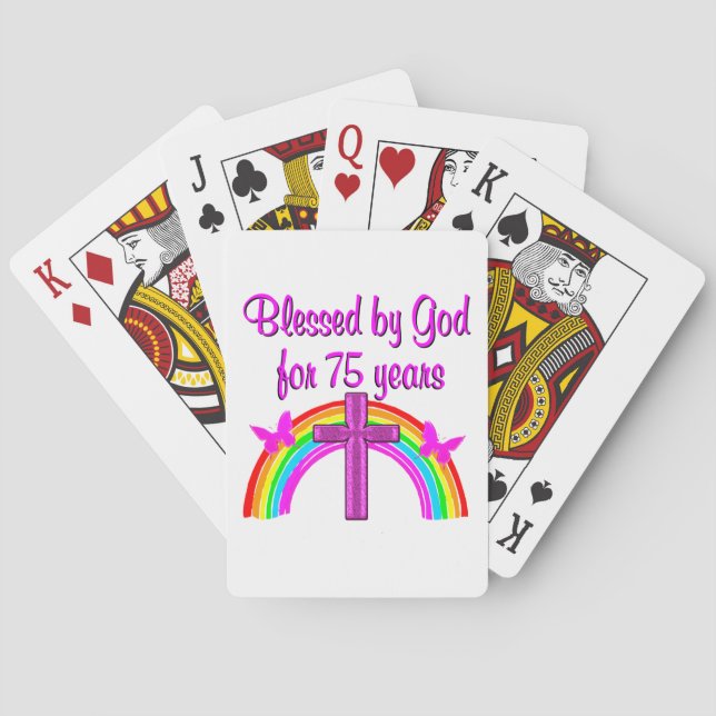 75. GEBURTSTAG PRAYER PERSONALISIERTES DESIGN SPIELKARTEN (Rückseite)