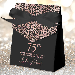 75. Geburtstag Rose Gold Leoparden-Druck Danke Geschenkschachtel