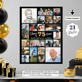75. Geburtstag Schwarzes Gold 21 Foto Cheers to Ye Poster