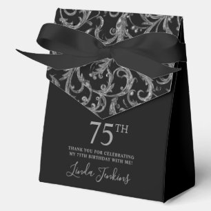 75. Geburtstag Silberne Wirbel Danke  Geschenkschachtel