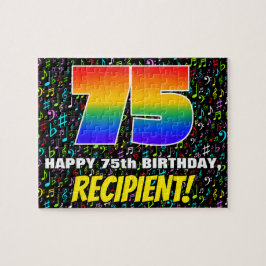 75. Geburtstag — Spaß, farbenfrohe Musiksymbole & Puzzle