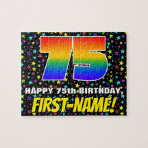 75. Geburtstag — Spaß, farbenfrohe Sternenweltenmu
