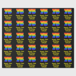 75. Geburtstag: Spaß, farbenfroher Regenbogen Ins Geschenkpapier