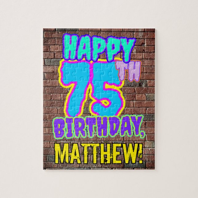 75. Geburtstag ~ Spaß, Urban Graffiti Inspiriert L Puzzle (Vertikal)
