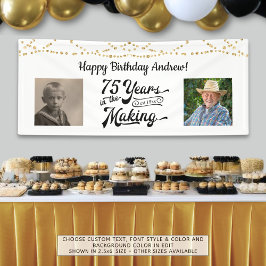 75. Geburtstag String Lights Retro 2 Foto Banner