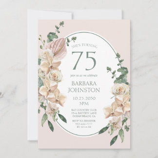 75. Geburtstag tropische Flora Einladung