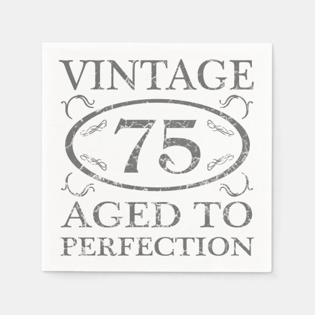 75. Geburtstag Vintage Serviette (Vorderseite)