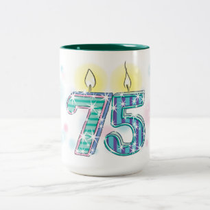 75. Geburtstag Zweifarbige Tasse