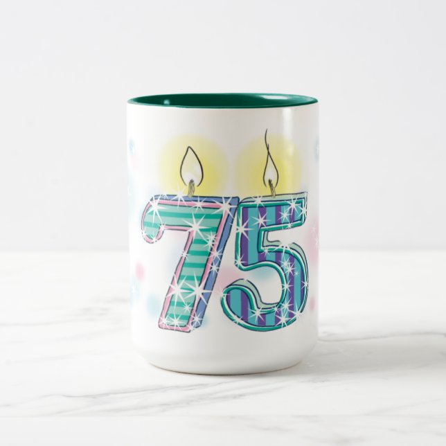 75. Geburtstag Zweifarbige Tasse (Mittel)