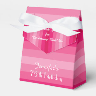 75. Geburtstags-Bevorzugungs-Kasten, rosa Streifen Geschenkschachtel