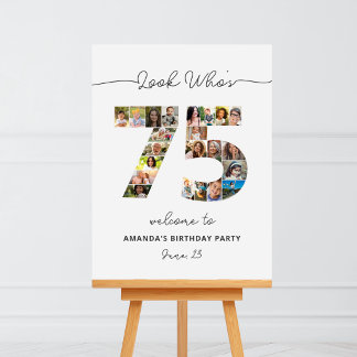 75. Geburtstags-Foto-Collage-Party-Empfang  Poster