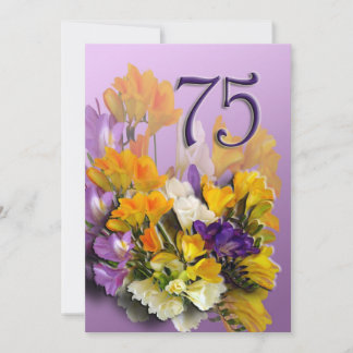 75. Geburtstags-Party Einladung - Blumenstrauß