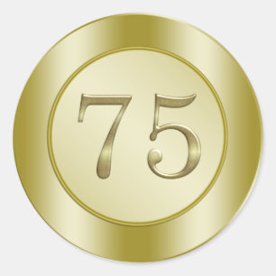 75. Geburtstagsaufkleber Runder Aufkleber