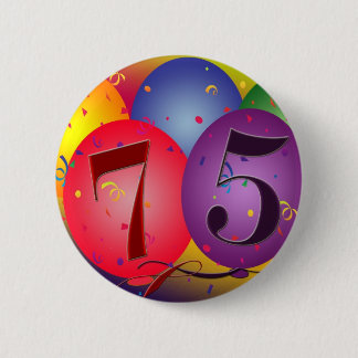 75. Geburtstagsballone Button