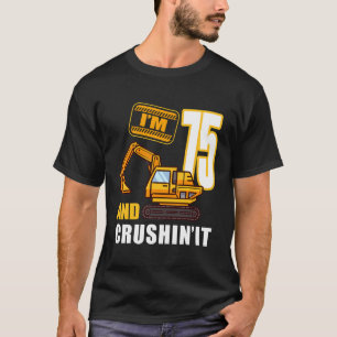 75. Geburtstagsfahrzeug Baubagger 75 Y T-Shirt