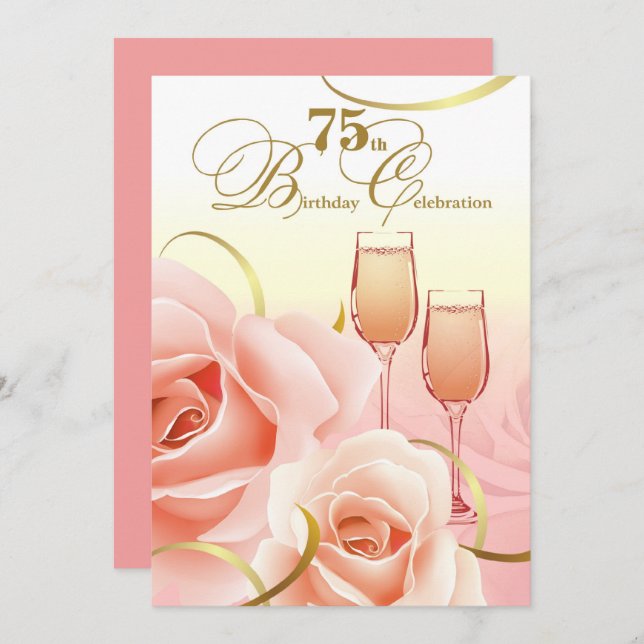 75. Geburtstagsfeier Custom Invitations Einladung (Vorne/Hinten)
