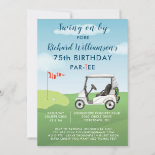 75. Geburtstagsfeier Herren-Golf-Themenparty Einladung