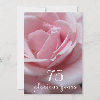 75. Geburtstagsfeier!-Hübsch Rosa Rose Einladung