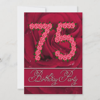75. Geburtstagsfeier mit Rose Einladung