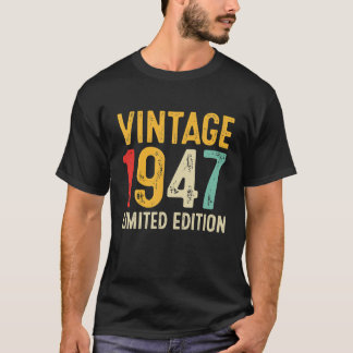 75. Geburtstagsgeschenk 75 Jahre alt Vintag 1947 T-Shirt