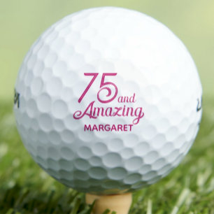 75. Geburtstagsgeschenk Elegantes Rosa Individuell Golfball