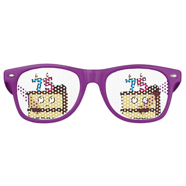 75. Geburtstagskuchen mit Kerzen Sonnenbrille (Vorderseite)