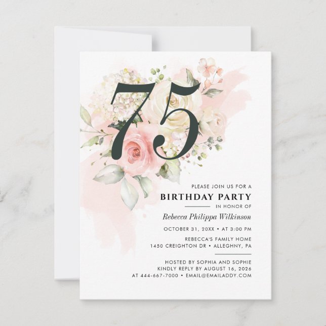 75. Geburtstagsparty Einladung (Vorderseite)