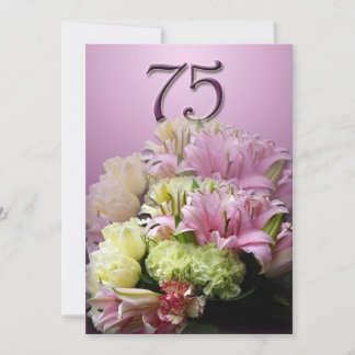 75. Geburtstagsparty Einladung - Bouquet