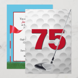 75. Geburtstagsparty Golf Thema Einladung