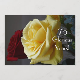 75 GloriousYears! - Geburtstag/zwei Rose-mit Zitat Einladung