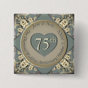 75. Hochzeits-Diamant-Jubiläum Button