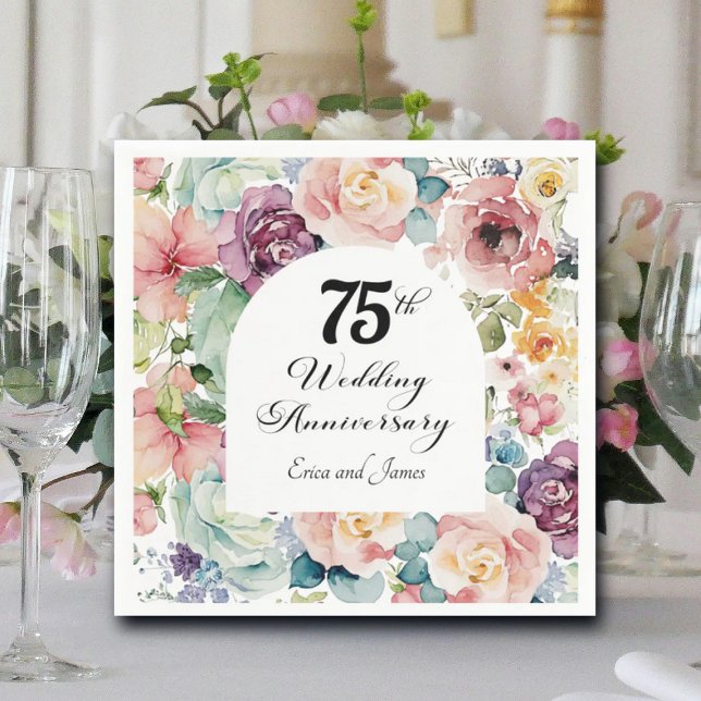 75. Hochzeitstag Elegantes Drehbuch Serviette (Von Creator hochgeladen)