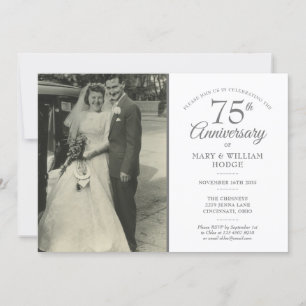 75. Hochzeitstag Herz Konfetti Hochzeitsfoto Einladung