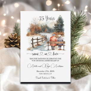 75. Hochzeitstag Winterlandschaft Romantisch Save The Date