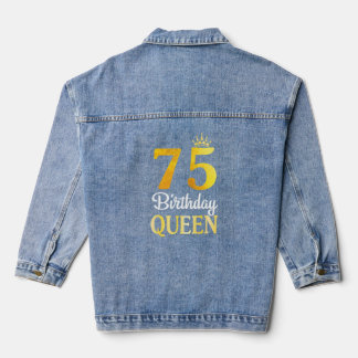 75 Jahre alt Geburtstag Glückwunsch an mich Königi Jeansjacke